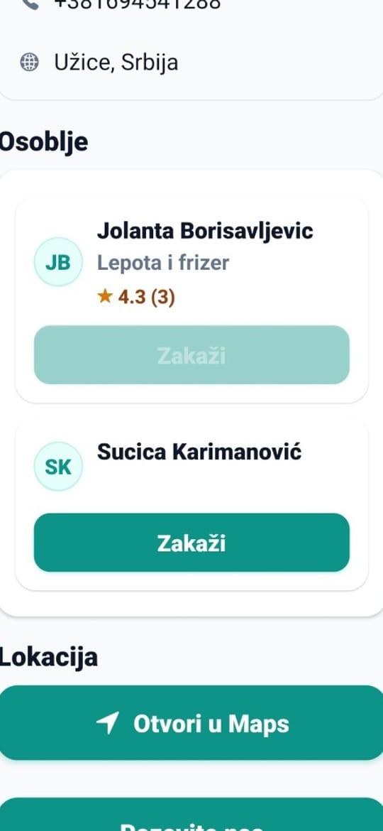 Prikaz aplikacije MojTermin — ekran 3